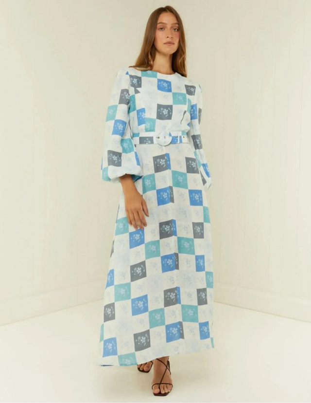 Palm Noosa Melrose Maxi Dress Blue Tile - 14 / Multi - Dresses