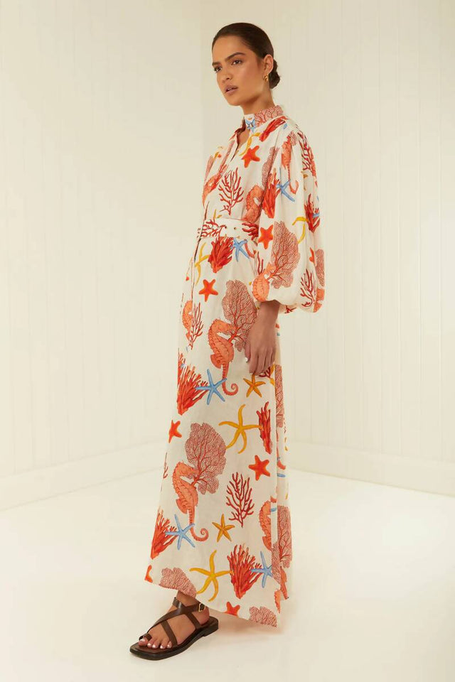 Palm Noosa Noddy Dress Coral Size 10 - 10 / Print - Dresses