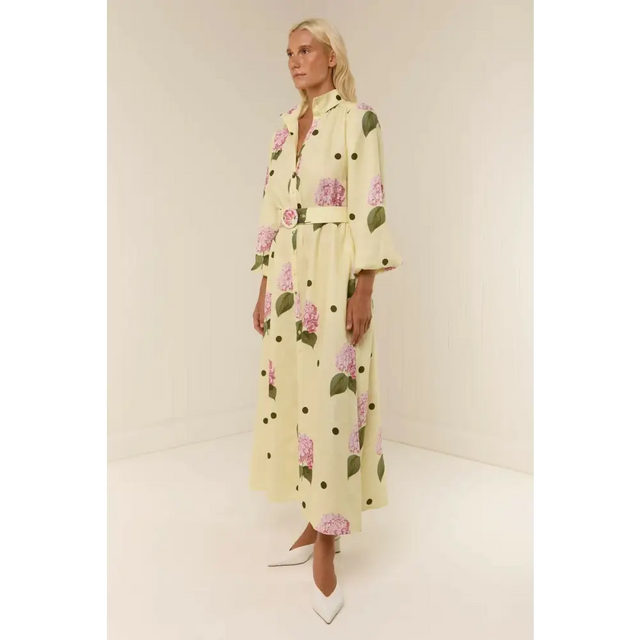 Palm Noosa Noddy Dress Hydrangea Print 8 - 8 / Yellow - Dresses
