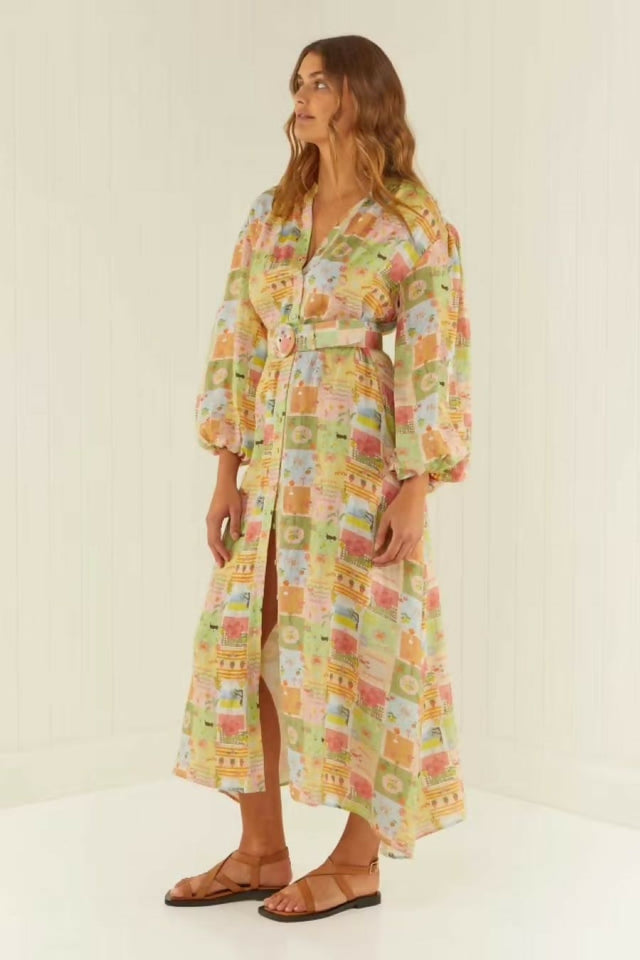 PalmNoosaNoddyDressNoosaTilesPrintMulti3
