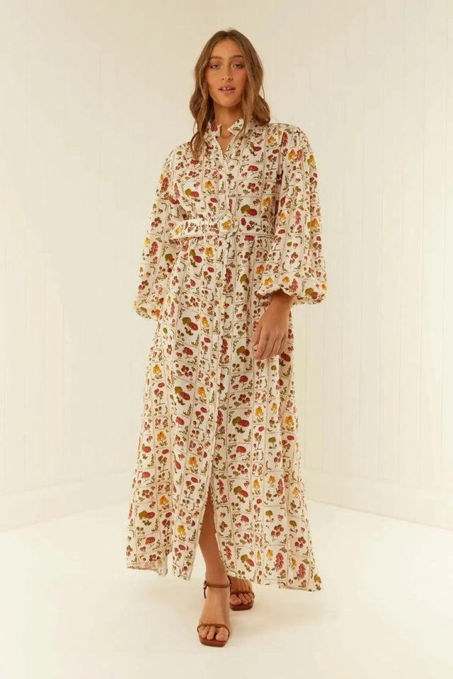 Palm Noosa Noddy Tomato Tiles Maxi Dress Print Size 8 - 8 / Print - Dresses