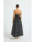 Pasduchas Dottie Strapless Midi Dress Black/Cream - Dresses