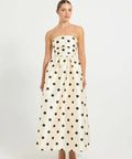 Pasduchas Dottie Strapless Midi Dress Cream Size 6 & 10 - Dresses