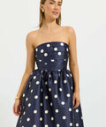 Pasduchas Dottie Strapless Midi - Navy - Dresses