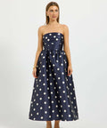 Pasduchas Dottie Strapless Midi - Navy - Dresses