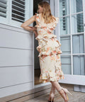 Pasduchas Lemonade Lady Midi Beige Floral Print Size 10 - Dresses