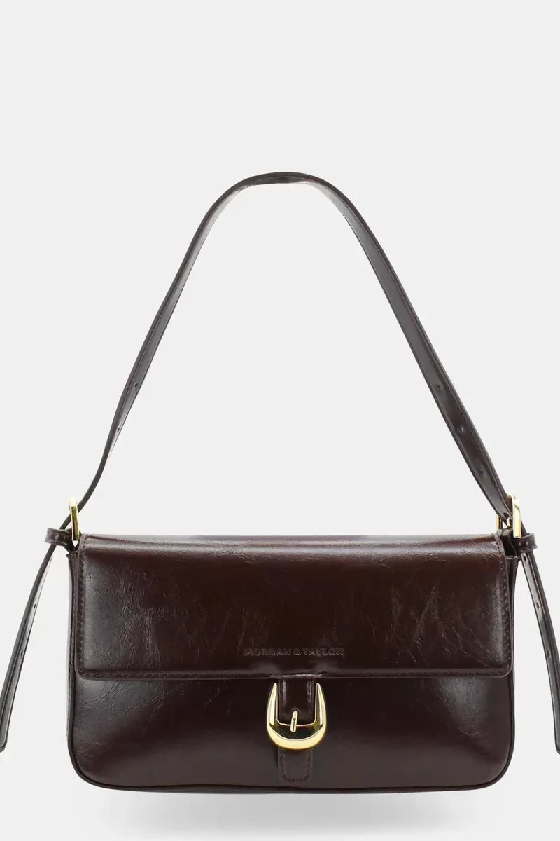 Morgan &amp; Taylor Faith Shoulder Bag - Chocolate Brown – designer dress hire