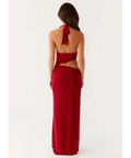 Peppermayo Main Act Halter Maxi Dress Rapsberry - 6 / Red - Dresses