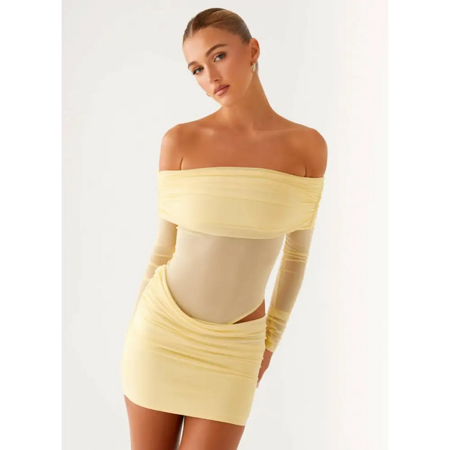 Peppermayo No Doubt Mini Dress Yellow - 8 / Yellow - Dresses
