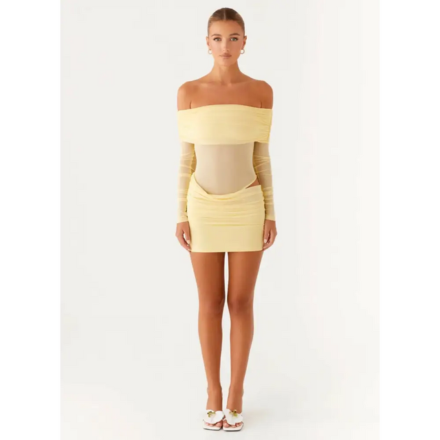 Peppermayo No Doubt Mini Dress Yellow - 8 / Yellow - Dresses