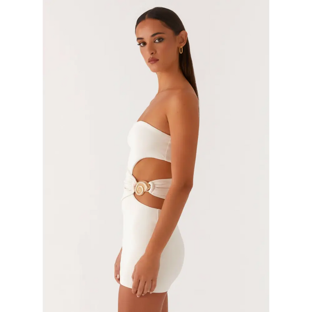 mary mini dress peppermayo Peppermayo So Iconic Mini Dress Ivory Passion