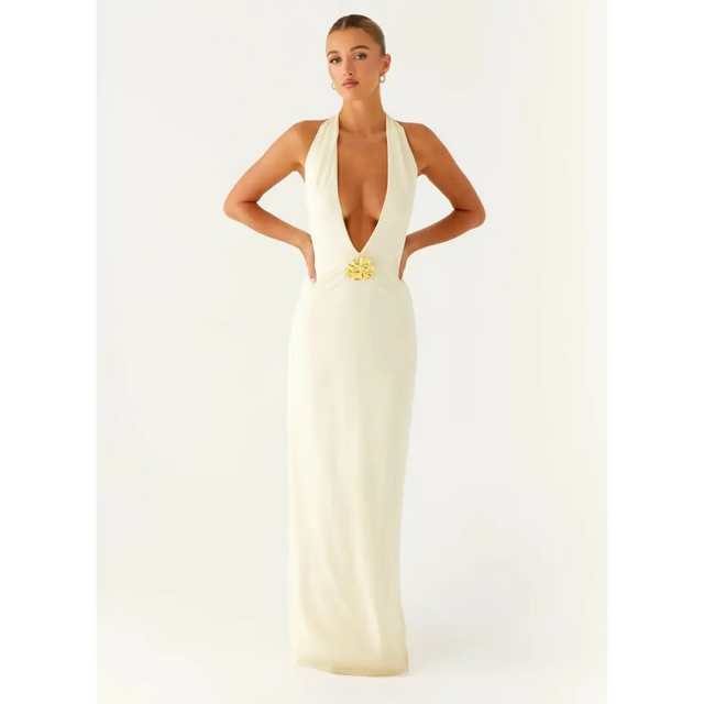 Peppermayo Spirit Maxi Dress Pale Yellow - 8 / Yellow - Dresses