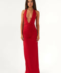 Peppermayo Whisked Away Halterneck Maxi Dress - 10 / Red - Dresses