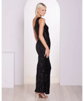 Pilgrim Adelle One Shoulder Gown Black Sequin Size 8 - 8 / Black - Dresses