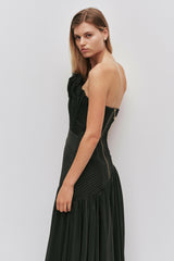 Aje Aquiline Gown in Hunter Green view 3
