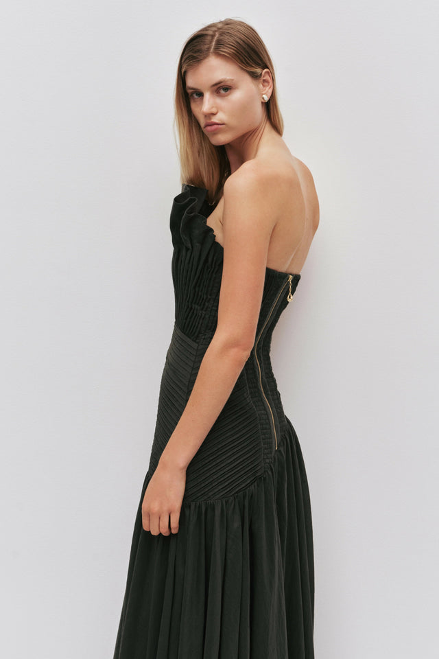 Aje Aquiline Gown in Hunter Green