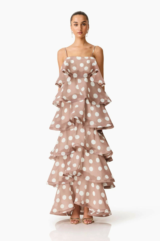 Elliatt Sola Tiered Maxi Dress - Fawn