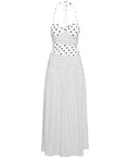 Princess Polly Marguerite Halter Maxi Dress White Polka - 6 / Print - Dresses