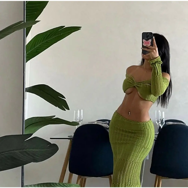 Pull & Bear ‘Pistachio’ set - XS / Green - Dresses