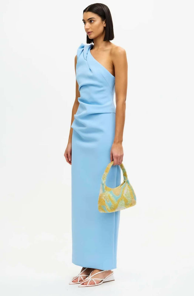 Helsa Slinky Jersey Sarong Maxi Dress