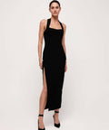 Rachel Gilbert Blaine Gold Chain Detail Gown - 6 / Black - Dresses