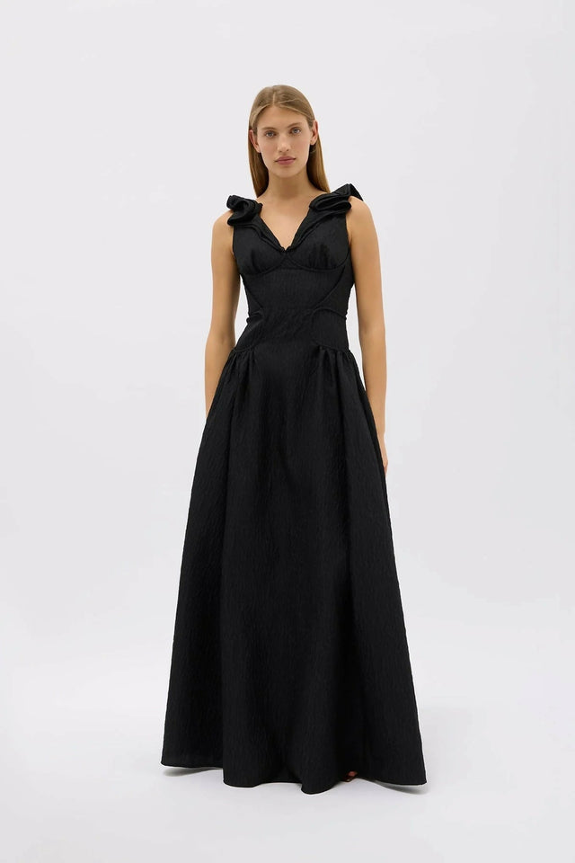 Rachel Gilbert Celia Gown in Black Size 12 - 12 / Black - Dresses