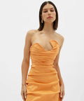 Rachel Gilbert Cheri Maxi Gown - 12 / Orange - Dresses