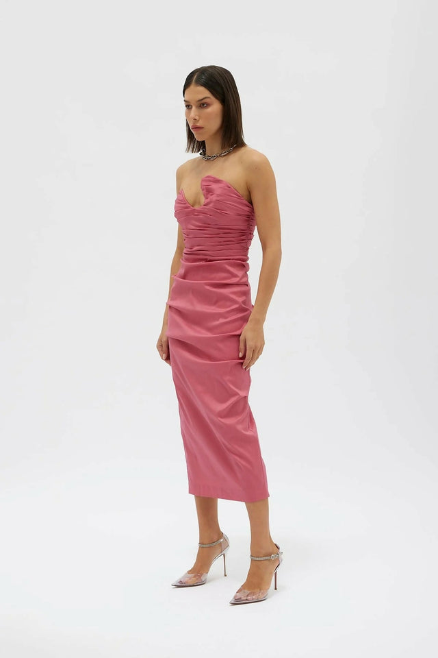 Rachel Gilbert Cheri Midi Dress Size 10 - 10 / Pink - Dresses