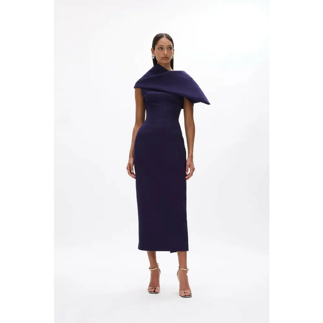 Rachel Gilbert Clara Gown Dress Dark Indigo Size 6 & 8 - Dresses