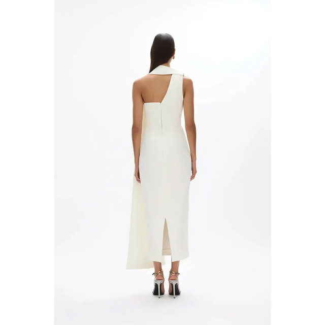 Rachel Gilbert Clara Stretch Crepe Midi Dress Ivory Size & 1 - Dresses