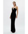 Rachel Gilbert Claudine Gown in Black Velvet - 8 / Black - Dresses