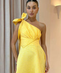 Rachel Gilbert Emilano Dress in Lemon Drop - 8 / Yellow - Dresses