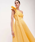 Rachel Gilbert Emiliano One Shoulder Gown Size 6 - 6 / Yellow - Dresses