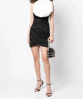 Rachel Gilbert Evana Mini Black White Dress in Size 12 14 - Dresses