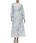 Rachel Gilbert Faris Abstract Print Dress Blue/White 3/AU14 - Blue/white / 12