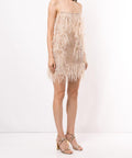 Rachel Gilbert - Rachel Gilbert Feather Sequin Mini Dress