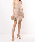 Rachel Gilbert - Rachel Gilbert Feather Sequin Mini Dress