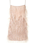 Rachel Gilbert - Rachel Gilbert Feather Sequin Mini Dress