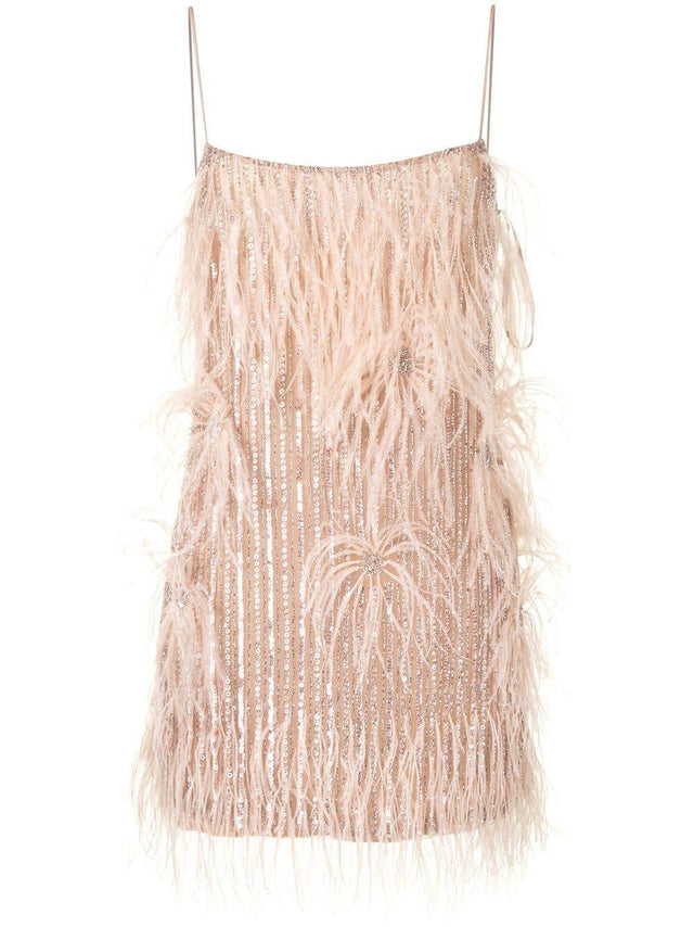 Rachel Gilbert - Rachel Gilbert Feather Sequin Mini Dress