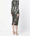 Rachel Gilbert Fleur Dress Gunmetal - 12 / Silver - Dresses
