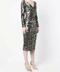 Rachel Gilbert Fleur Dress Gunmetal - 12 / Silver - Dresses