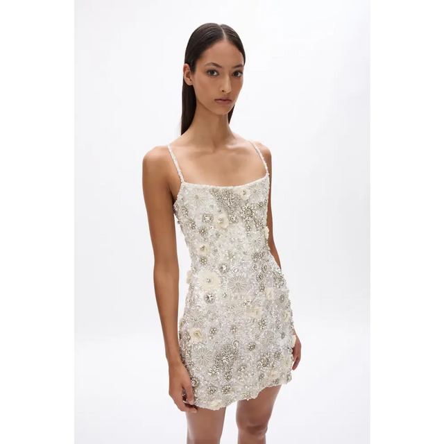 Rachel Gilbert Francesca Mini Dress Ivory Size - Dresses