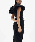 Rachel Gilbert Frey Midi Dress Black - Dresses