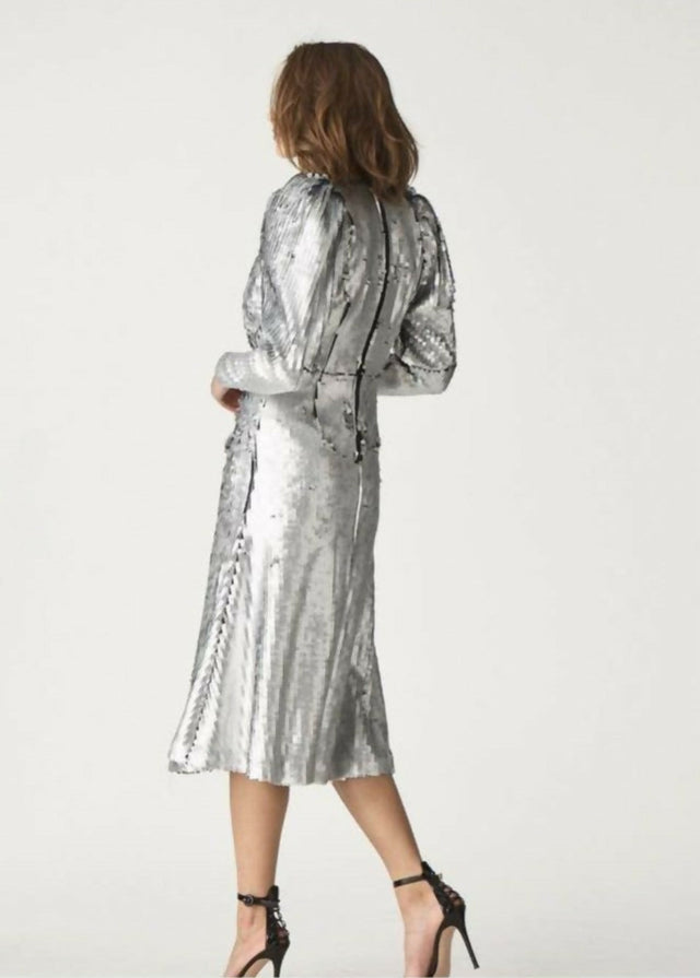 Rachel Gilbert Leopold Dress - 10 / Silver / Sequins - Dresses