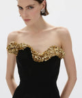 Rachel Gilbert Lucca Gown in Black Gold - Dresses
