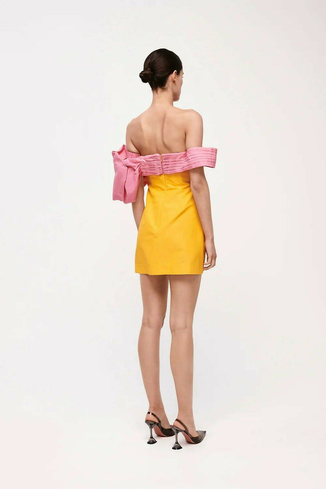 Rachel Gilbert Manuela Mini Dress Saffron/Pink Size 4 / AU 14 - 14 / Multi - Dresses