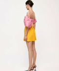 Rachel Gilbert Manuela Mini Dress Saffron/Pink Size 4 / AU 14 - 14 / Multi - Dresses