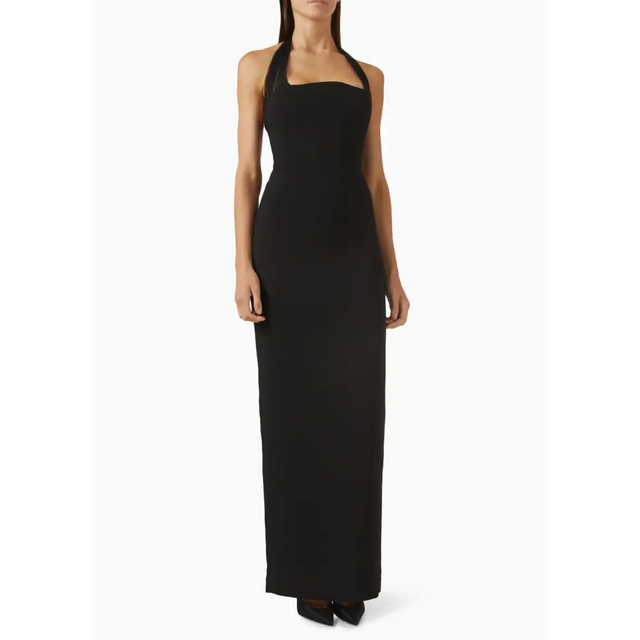 Rachel Gilbert Maria Haltereck Gown Dress Crepe Black Size 1 / AU 8 - 8 / Black - Dresses