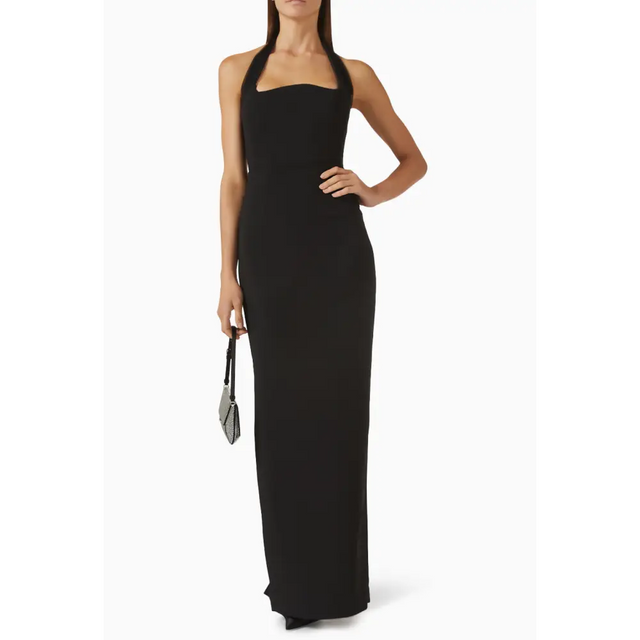 Rachel Gilbert Maria Haltereck Gown Dress Crepe Black Size 1 / AU 8 - 8 / Black - Dresses