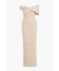 Rachel Gilbert Mirella Off-The-Shoulder Sequined Tulle Gown - 14 / Cream - Dresses
